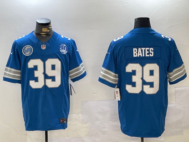 Men Detroit Lions #39 Bates Blue three generations 2024 Nike Limited NFL Jersey style 4->->